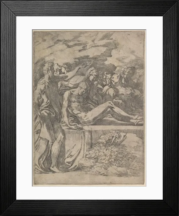 Framed Print : Entombment, ca. 1527-30. Creator: Parmigianino Framed Print : Entombment, ca. 1527-30. Creator: Parmigianino