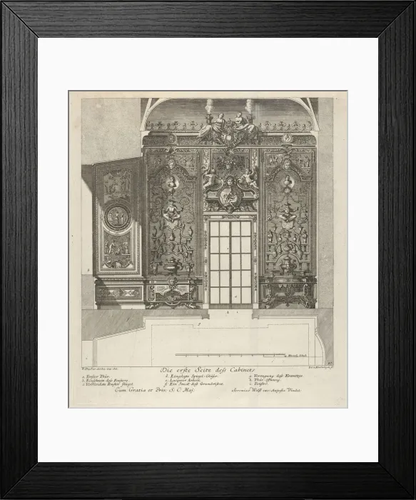 Framed Print : The First Wall of the Porcelain Room, from: Fürstlicher Baumeister Oder Framed Print : The First Wall of the Porcelain Room, from: Fürstlicher Baumeister Oder