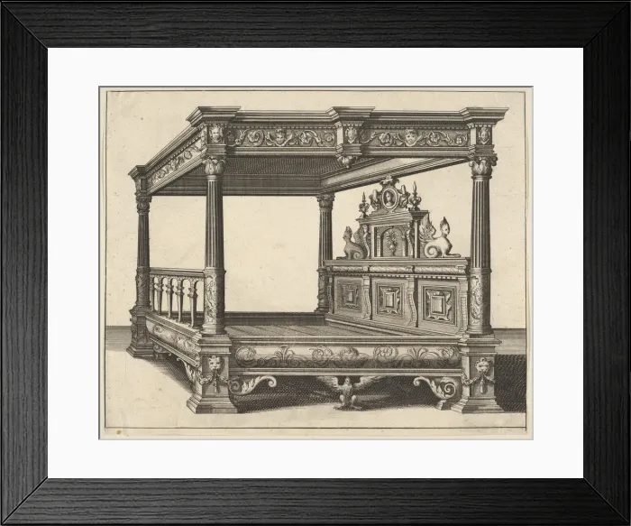 Framed Print : Canopy Bed from Verscheyden Schrynwerck (... ) [ Plusieurs Menuiseries (... ) ], 1658
