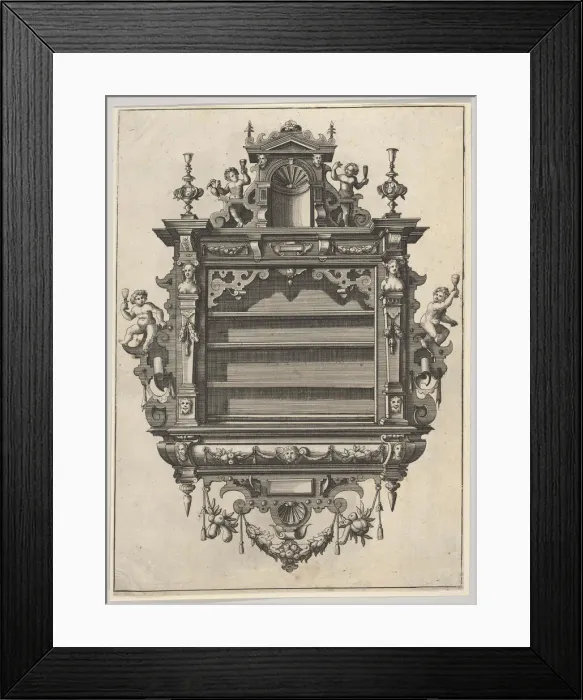 Framed Print : Wall-mounted Shelf Unit from Verscheyden Schrynwerck (... ) [ Plusieurs Menuiseries ( Framed Print : Wall-mounted Shelf Unit from Verscheyden Schrynwerck (... ) [ Plusieurs Menuiseries (