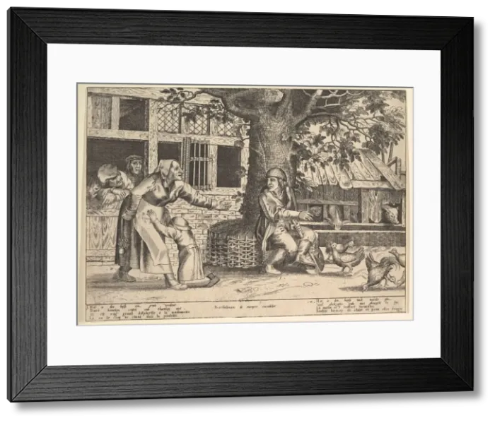 Framed Print : The Hen-Pecked Husband. Creator: Peeter van der Borcht Framed Print : The Hen-Pecked Husband. Creator: Peeter van der Borcht
