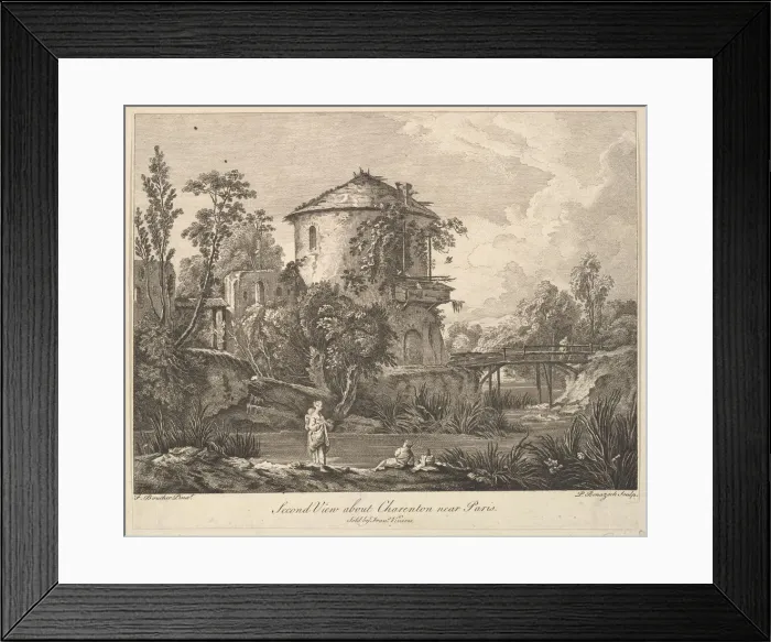 Framed Print : Second View of Charenton near Paris, mid to late 18th century Framed Print : Second View of Charenton near Paris, mid to late 18th century