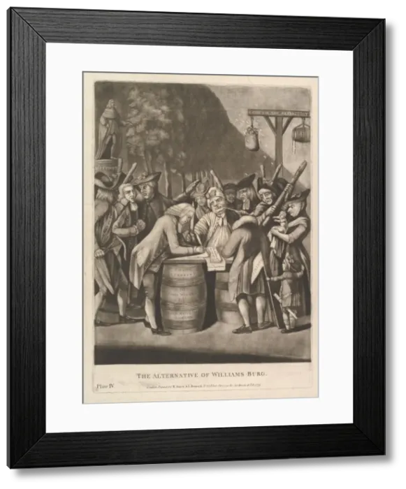 Framed Print : The Alternative of WIlliams-Burg, February 16, 1775. Creator Framed Print : The Alternative of WIlliams-Burg, February 16, 1775. Creator