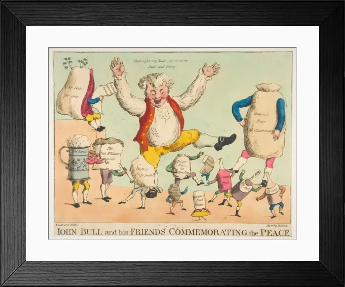 Framed Print : John Bull and His Friends Commemorating the Peace, ca. 1801. Creator: Piercy Roberts Framed Print : John Bull and His Friends Commemorating the Peace, ca. 1801. Creator: Piercy Roberts