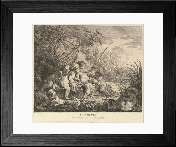 Framed Print : Children Fishing, ca. 1738. Creator: Pierre Alexandre Aveline Framed Print : Children Fishing, ca. 1738. Creator: Pierre Alexandre Aveline