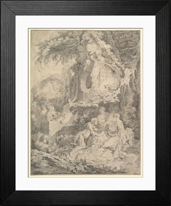 Framed Print : Fountain of Love, 1738. Creator: Pierre Alexandre Aveline Framed Print : Fountain of Love, 1738. Creator: Pierre Alexandre Aveline