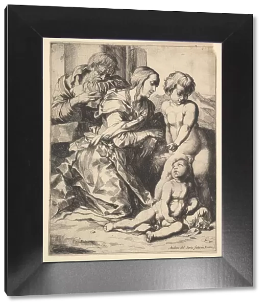 Virgin kneeling before Christ, 1610-42. Creator: Pierre Brebiette