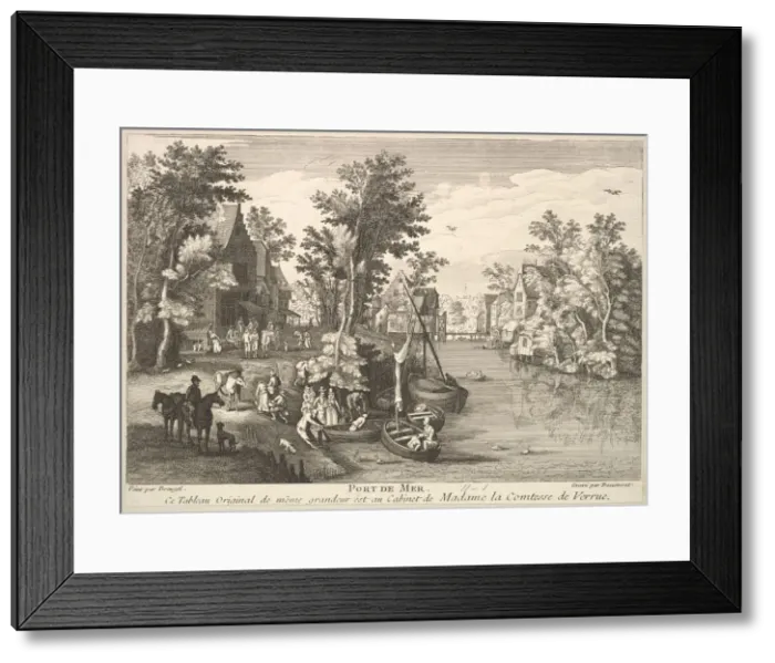 Framed Print : Sea Port (Port de Mer) after the painting in the collection of Madame la Comtesse de