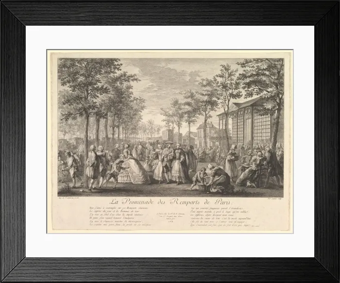 Framed Print : La Promenade des Remparts de Paris, 1760. Creator: Pierre Francois Courtois Framed Print : La Promenade des Remparts de Paris, 1760. Creator: Pierre Francois Courtois