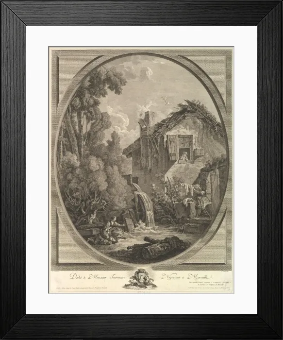 Framed Print : Paysage au Moulin (Windmill Landscape), 18th century. Creator: Pierre Francois Laurent Framed Print : Paysage au Moulin (Windmill Landscape), 18th century. Creator: Pierre Francois Laurent