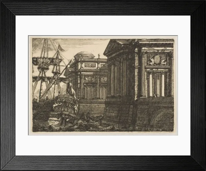 Framed Print : Port Scene, ca. 1760. Creator: Pierre Moreau Framed Print : Port Scene, ca. 1760. Creator: Pierre Moreau