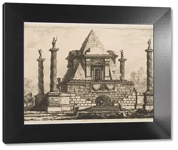 View of a Funerary Monument and Crypt, ca. 1760. Creator: Pierre Moreau