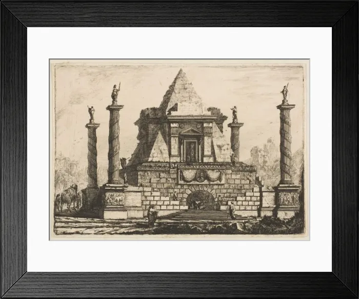 Framed Print : View of a Funerary Monument and Crypt, ca. 1760. Creator: Pierre Moreau Framed Print : View of a Funerary Monument and Crypt, ca. 1760. Creator: Pierre Moreau