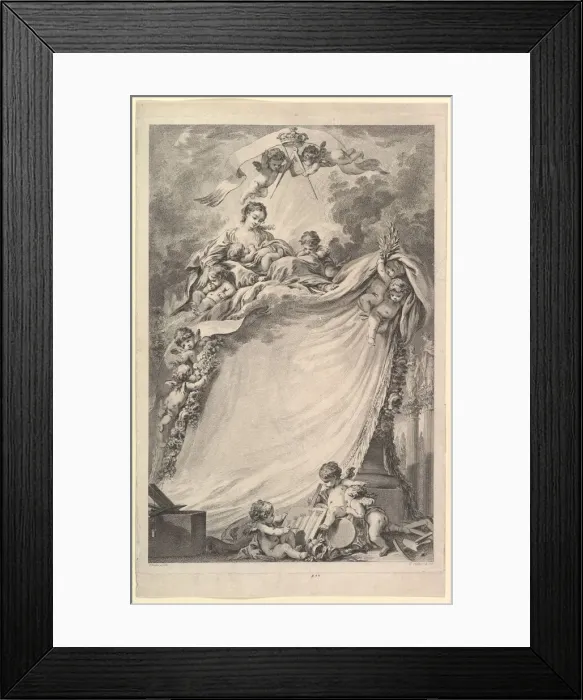 Framed Print : Diploma of Free Masons of Bordeaux, 1765-66. Creator: Pierre Philippe Choffard Framed Print : Diploma of Free Masons of Bordeaux, 1765-66. Creator: Pierre Philippe Choffard