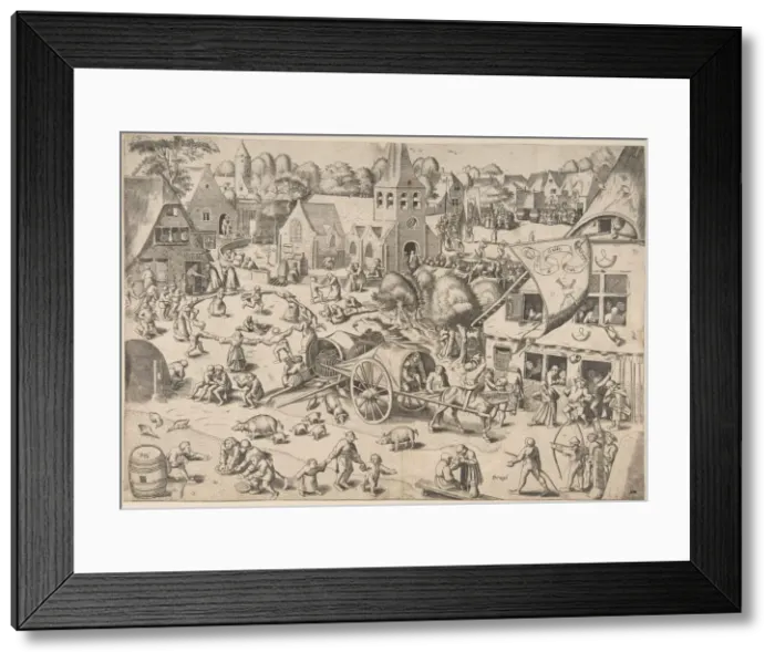 Framed Print : The Kermis at Hoboken, ca. 1559. Creator: Frans Hogenberg Framed Print : The Kermis at Hoboken, ca. 1559. Creator: Frans Hogenberg