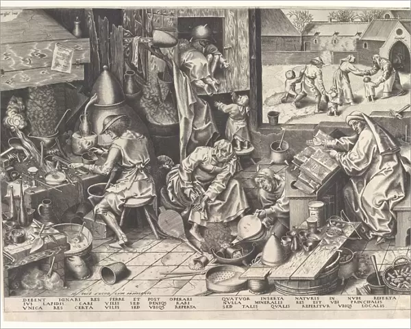 The Alchemist, after 1558. Creator: Philip Galle
