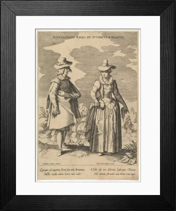 Framed Print : Adolescentis Angli et Iuvenculae Habitus, from Fashions of Different Nations. n. d Framed Print : Adolescentis Angli et Iuvenculae Habitus, from Fashions of Different Nations. n. d