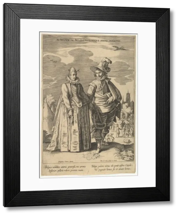 Framed Print : Nobilium in Belgio Utriusque Sexus Ornatus, from Fashions of Different Nations. n. d Framed Print : Nobilium in Belgio Utriusque Sexus Ornatus, from Fashions of Different Nations. n. d