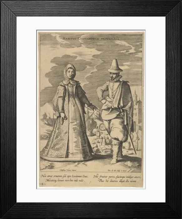 Framed Print : Habitus Lusitanorum Peculiaris, from Fashions of Different Nations. n. d Framed Print : Habitus Lusitanorum Peculiaris, from Fashions of Different Nations. n. d