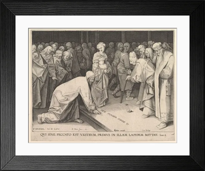 Framed Print : Christ and the Woman Taken in Adultery, 1579. Creator: Pieter Perret Framed Print : Christ and the Woman Taken in Adultery, 1579. Creator: Pieter Perret