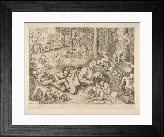 Framed Print : The Merchant Robbed by Monkeys, 1562. Creators: Pieter van der Heyden Framed Print : The Merchant Robbed by Monkeys, 1562. Creators: Pieter van der Heyden
