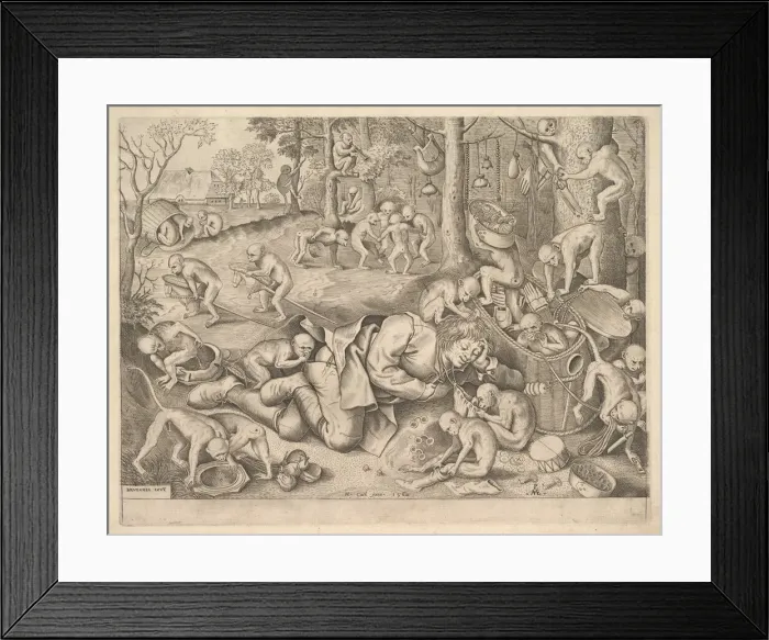 Framed Print : The Merchant Robbed by Monkeys, 1562. Creators: Pieter van der Heyden Framed Print : The Merchant Robbed by Monkeys, 1562. Creators: Pieter van der Heyden