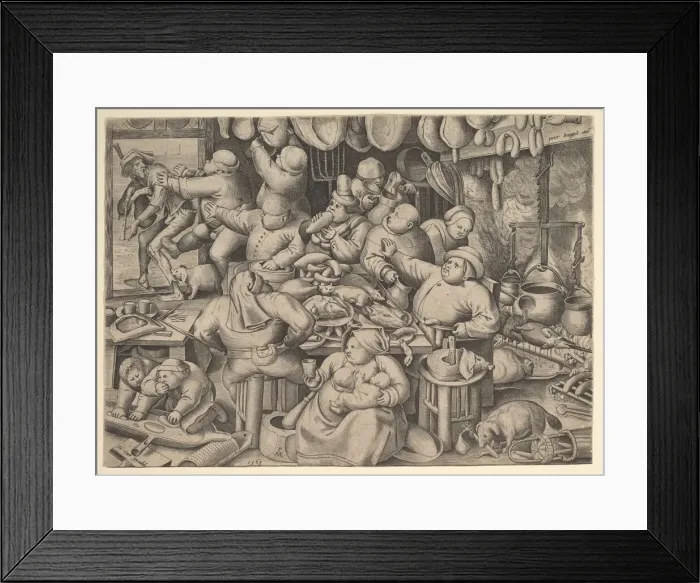 Framed Print : The Fat Kitchen, 1563. Creator: Pieter van der Heyden Framed Print : The Fat Kitchen, 1563. Creator: Pieter van der Heyden