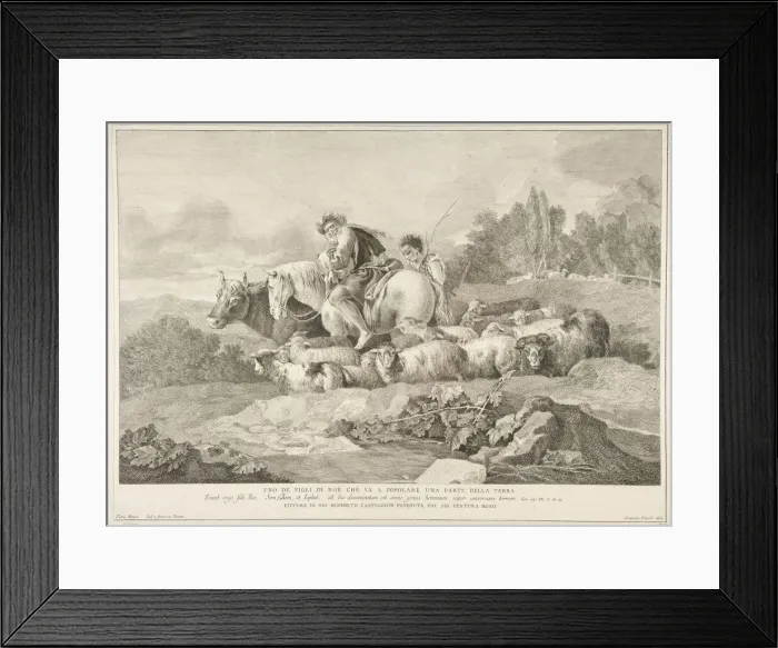 Framed Print : One of the Sons of Noah who Goes to Populate a Part of the Earth (Uno de figli di Noè Framed Print : One of the Sons of Noah who Goes to Populate a Part of the Earth (Uno de figli di Noè