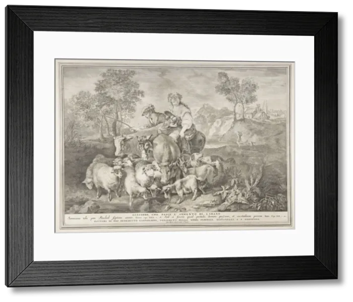 Framed Print : Jacob tending Labans flock (Giacobbe, che pasce l armento di Labano), 1743-63 Framed Print : Jacob tending Labans flock (Giacobbe, che pasce l armento di Labano), 1743-63