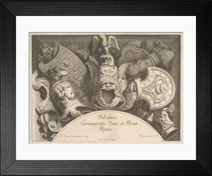 Framed Print : Divers Trophees (Weapon Trophies after the Facade of Palazzo Milesi in Rome) Framed Print : Divers Trophees (Weapon Trophies after the Facade of Palazzo Milesi in Rome)