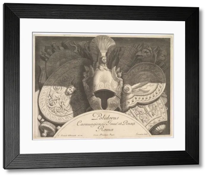 Framed Print : Divers Trophees (Weapon Trophies after the Facade of Palazzo Milesi in Rome) Framed Print : Divers Trophees (Weapon Trophies after the Facade of Palazzo Milesi in Rome)