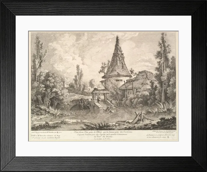 Framed Print : View of Tower near Blois, mid 18th century. Creator: Quentin Pierre Chedel Framed Print : View of Tower near Blois, mid 18th century. Creator: Quentin Pierre Chedel