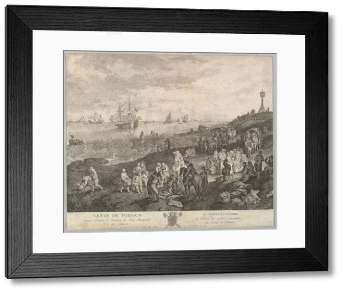 Framed Print : Selling Fish at Scheveningen (Vente de Poisson a Schevelinghe [sic]