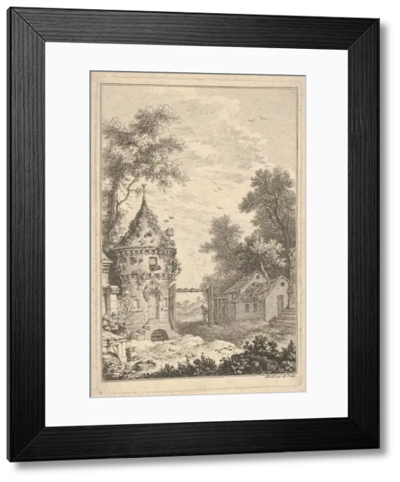 Framed Print : Garden Scene. n. d. Creator: Quentin Pierre Chedel Framed Print : Garden Scene. n. d. Creator: Quentin Pierre Chedel