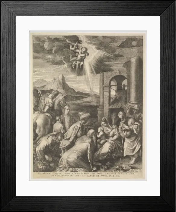 Framed Print : Adoration of the Magi, 1598. Creator: Raphael Sadeler Framed Print : Adoration of the Magi, 1598. Creator: Raphael Sadeler