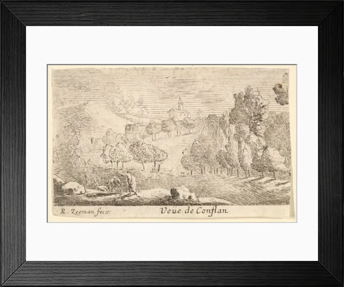 Framed Print : Veüe de Conflans, mid-17th century. Creator: Reinier Zeeman Framed Print : Veüe de Conflans, mid-17th century. Creator: Reinier Zeeman