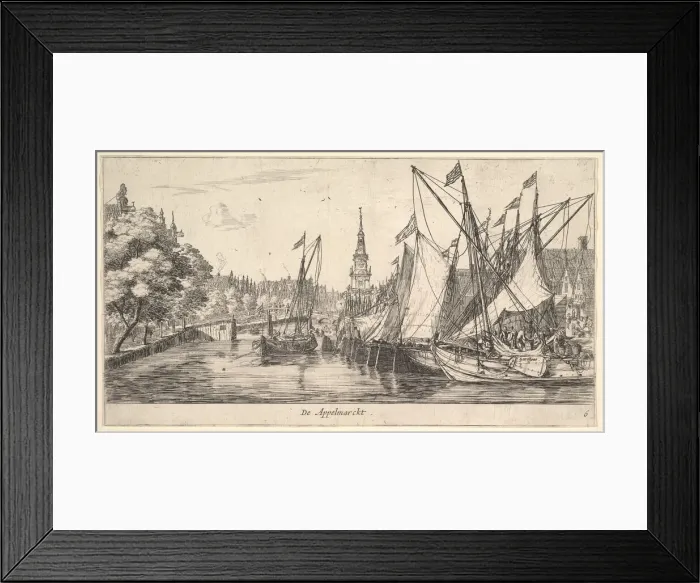 Framed Print : De Appelmarckt (The Apple Market), from Views in Amsterdam, plate 6, ca. 1659 / 62 (?) Framed Print : De Appelmarckt (The Apple Market), from Views in Amsterdam, plate 6, ca. 1659 / 62 (?)