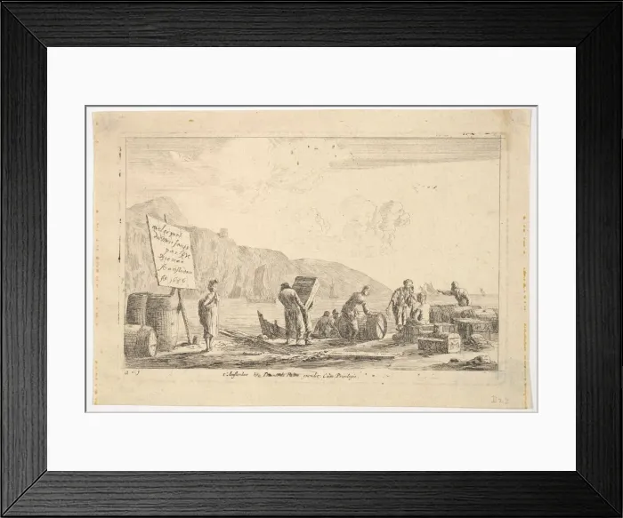 Framed Print : Seaport Scene, 17th century. Creator: Reinier Zeeman Framed Print : Seaport Scene, 17th century. Creator: Reinier Zeeman