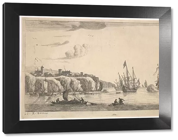 Seaport with Village on a Cliff, 17th century. Creator: Reinier Zeeman