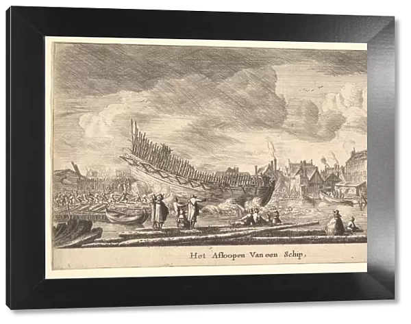 The Launch of a Ship, 17th century. Creator: Reinier Zeeman