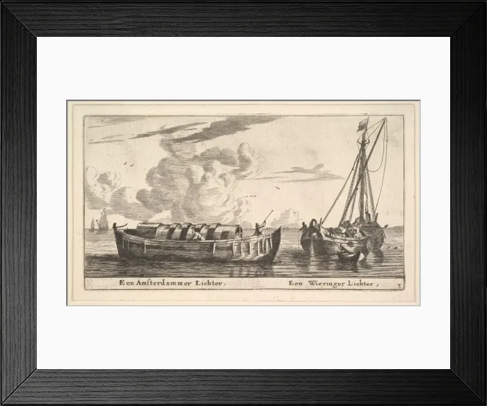 Framed Print : An Amsterdam Lighter and a Wieringer, 17th century. Creator: Reinier Zeeman Framed Print : An Amsterdam Lighter and a Wieringer, 17th century. Creator: Reinier Zeeman