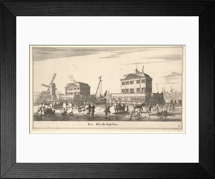 Framed Print : Winter Scene at the Blockhouse in Amsterdam, 17th century. Creator: Reinier Zeeman Framed Print : Winter Scene at the Blockhouse in Amsterdam, 17th century. Creator: Reinier Zeeman
