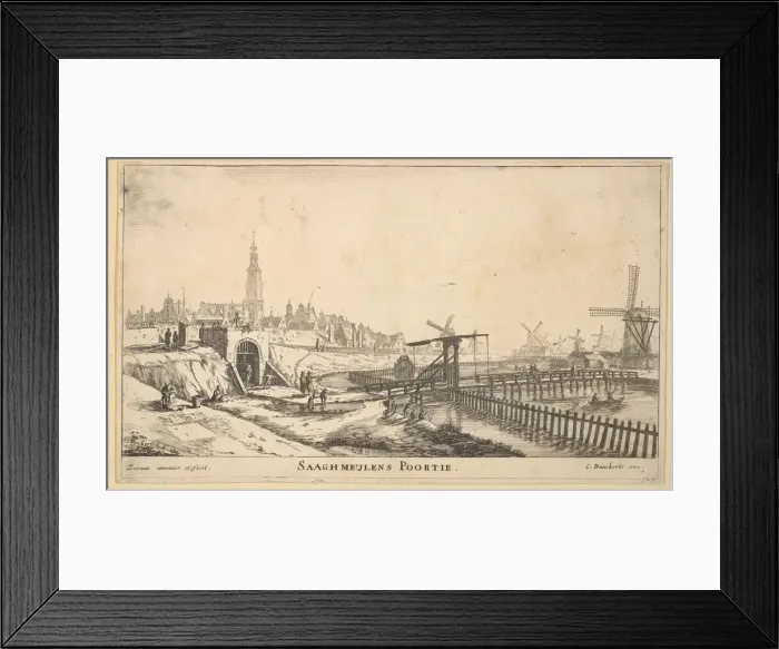 Framed Print : The Zaagmolen Gate, 17th century. Creator: Reinier Zeeman Framed Print : The Zaagmolen Gate, 17th century. Creator: Reinier Zeeman