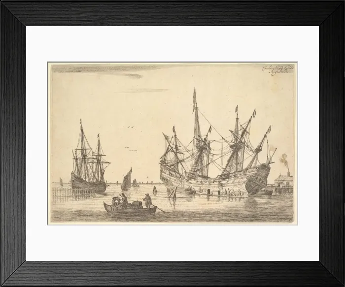 Framed Print : Men Caulking the Hull of a Ship, 17th century. Creator: Reinier Zeeman Framed Print : Men Caulking the Hull of a Ship, 17th century. Creator: Reinier Zeeman