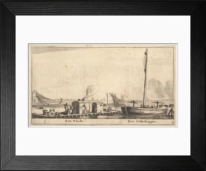 Framed Print : A Raft and a Onderlegger, 17th century. Creator: Reinier Zeeman Framed Print : A Raft and a Onderlegger, 17th century. Creator: Reinier Zeeman