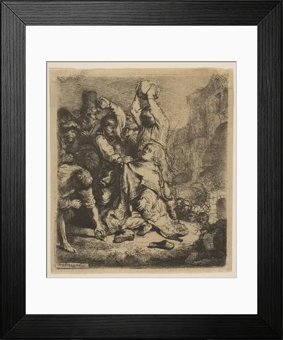 Framed Print : The Stoning of St. Stephen, 1635. Creator: Rembrandt Harmensz van Rijn Framed Print : The Stoning of St. Stephen, 1635. Creator: Rembrandt Harmensz van Rijn