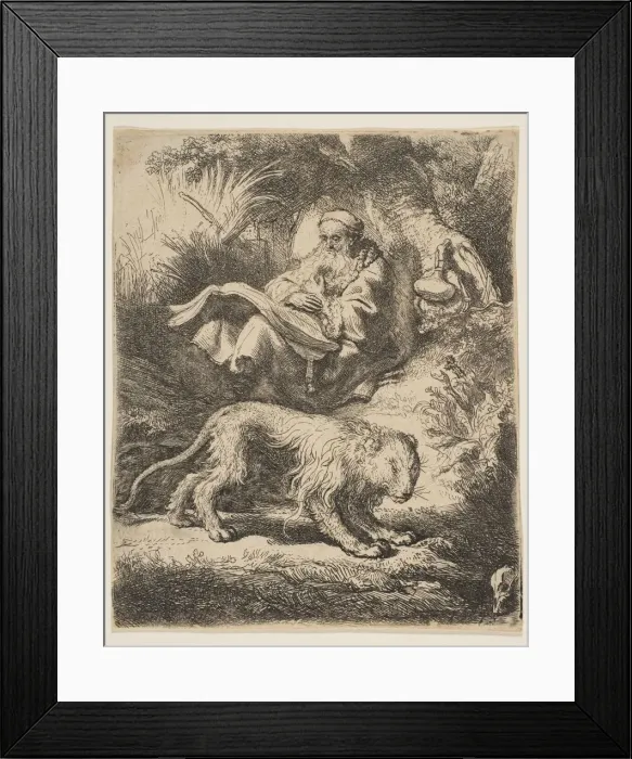 Framed Print : St. Jerome Reading, 1634. Creator: Rembrandt Harmensz van Rijn Framed Print : St. Jerome Reading, 1634. Creator: Rembrandt Harmensz van Rijn