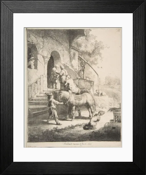 Framed Print : The Good Samaritan, 1633. Creator: Rembrandt Harmensz van Rijn Framed Print : The Good Samaritan, 1633. Creator: Rembrandt Harmensz van Rijn