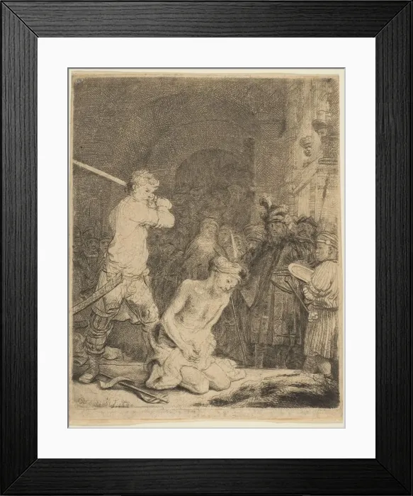 Framed Print : The Beheading of John the Baptist. Creator: Rembrandt Harmensz van Rijn Framed Print : The Beheading of John the Baptist. Creator: Rembrandt Harmensz van Rijn