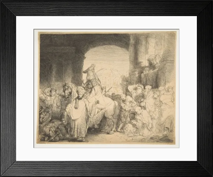 Framed Print : The Triumph of Mordecai, ca. 1641. Creator: Rembrandt Harmensz van Rijn Framed Print : The Triumph of Mordecai, ca. 1641. Creator: Rembrandt Harmensz van Rijn